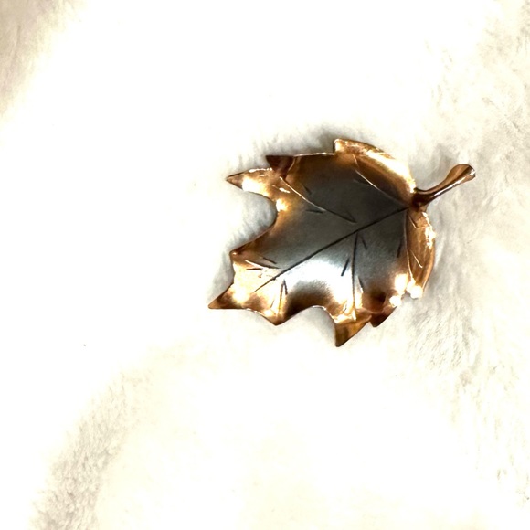 Vintage Stuart Nye Copper RARE Brooch MapleLeaf Signed Antique 3" Men/Women - Picture 7 of 7